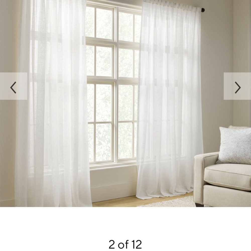 30”x84” Pottery Barn Emery Sheer Linen Curtain Panels (2)